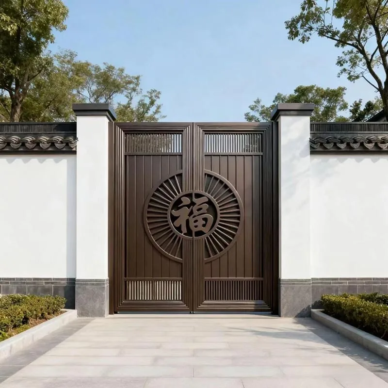 Thermal Break Cast Aluminum Double Swing Courtyard Gate